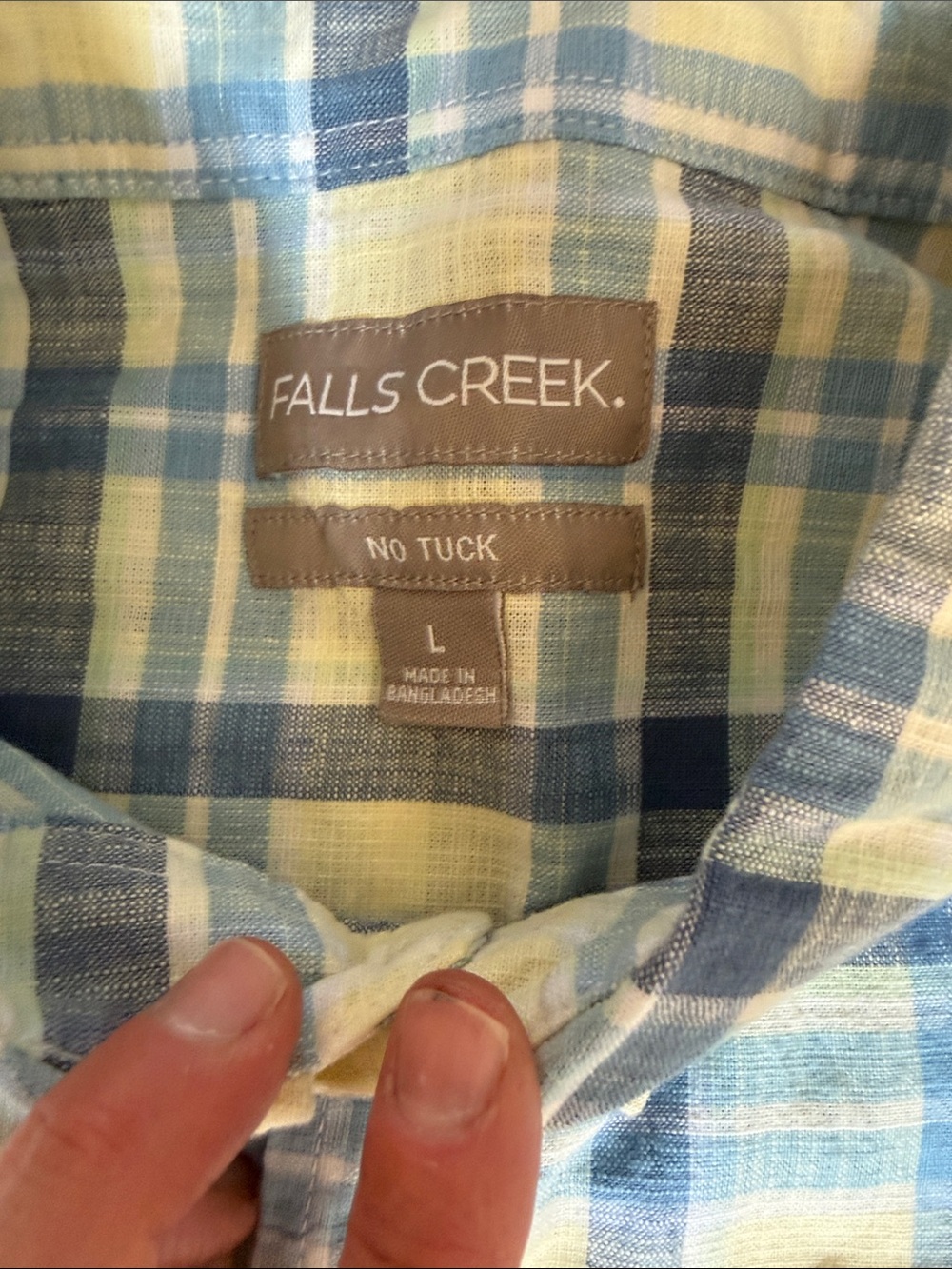 Falls Creek “No Tuck” Men’s Cotton Button-Down Shirt - Picture 2 of 3